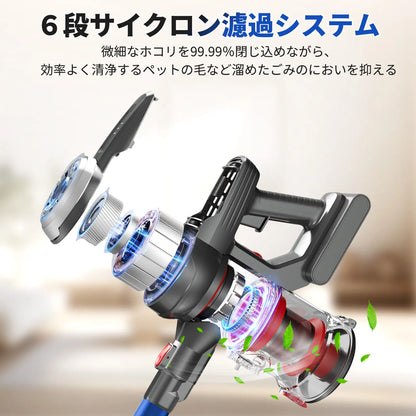 Claermax™ A7 強力コードレス掃除機｜6重サイクロン・H13 HEPA・45分連続稼働