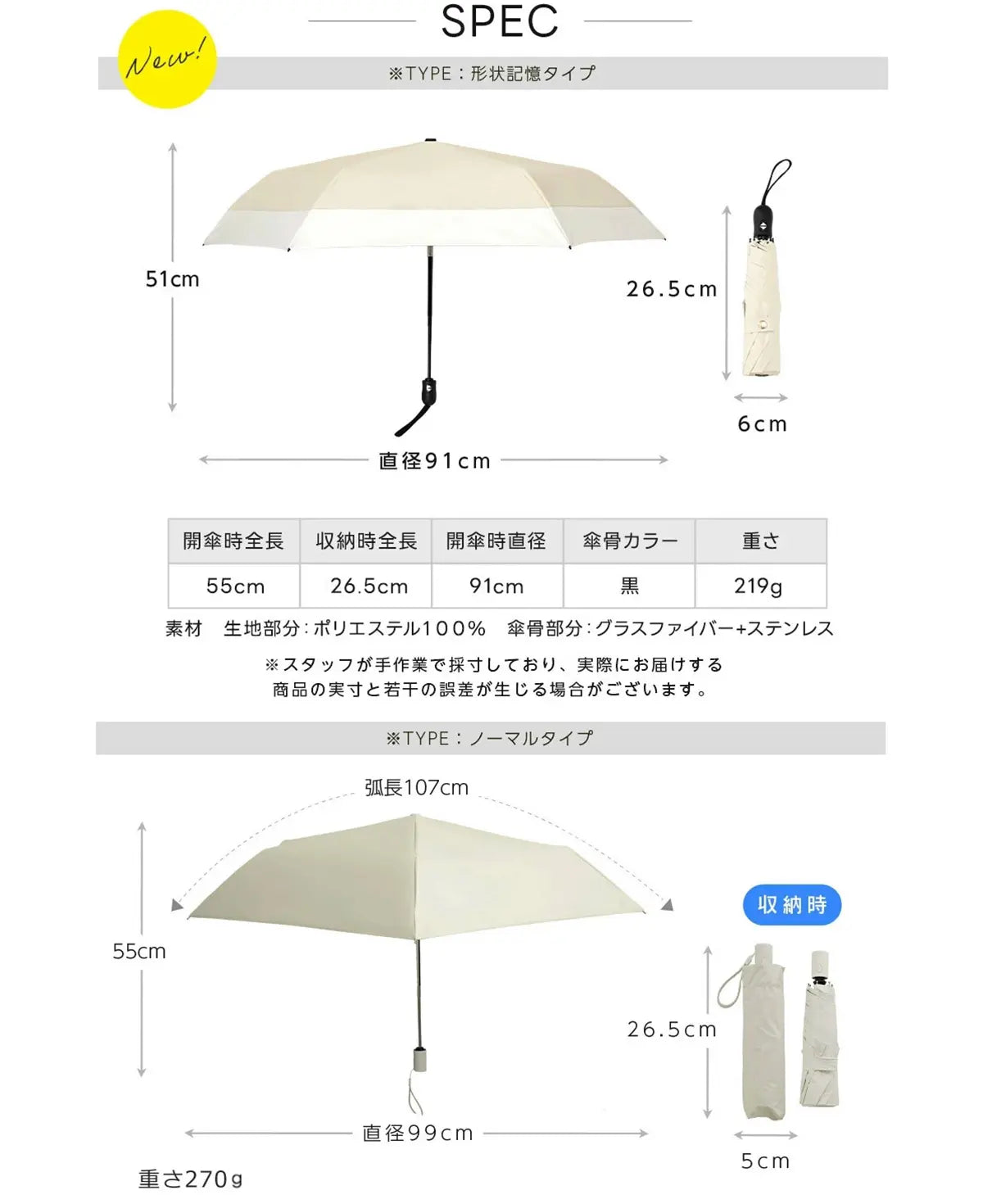 ワンタッチ自動開閉 折りたたみ日傘 100%完全遮光 UVカット 晴雨兼用 超軽量