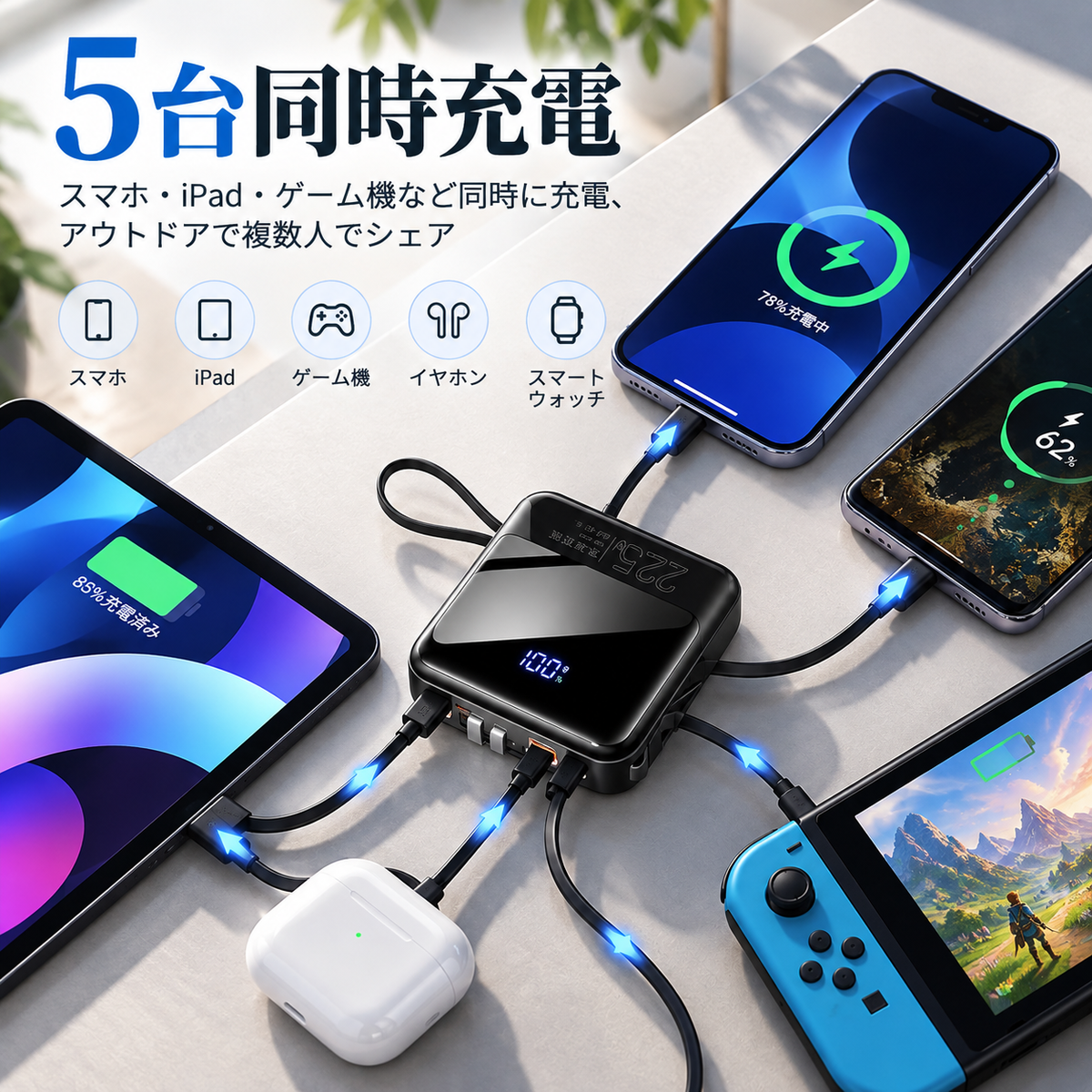 Nagomi™ モバイルバッテリー｜外出先でも、充電の不安から解放