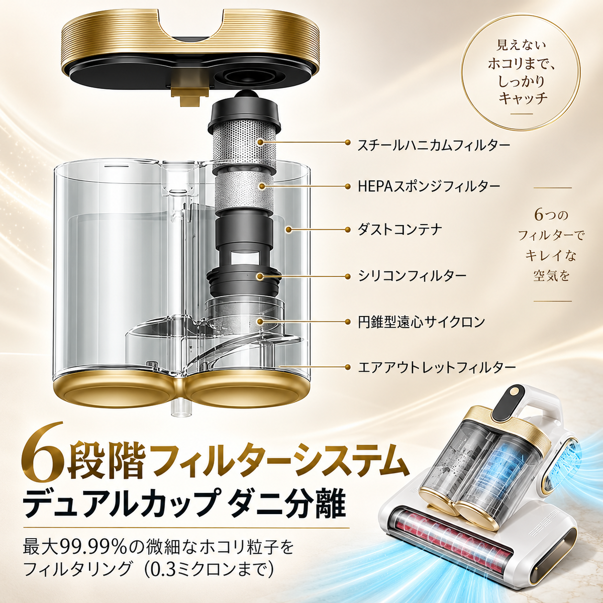【売上No.1】NAGOMI Vac™ 除菌ダニクリーナー｜強力吸引・ダニ対策｜セール終了まで残りわずか
