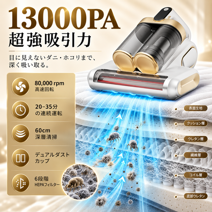 【売上No.1】NAGOMI Vac™ 除菌ダニクリーナー｜強力吸引・ダニ対策｜セール終了まで残りわずか
